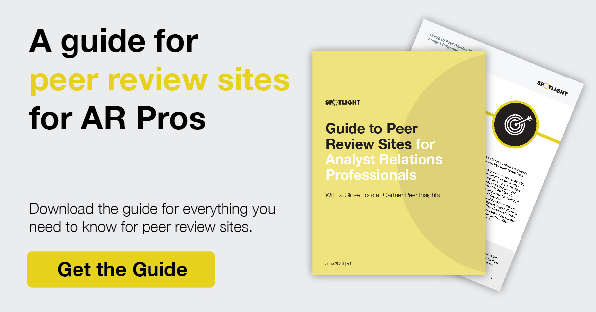 Guide to Peer Review Sites for Analyst Relations Professionals